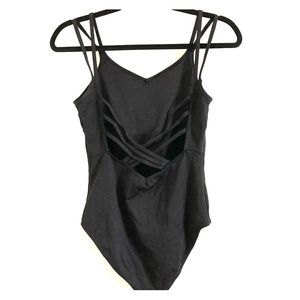 Strappy black leotard / bodysuit